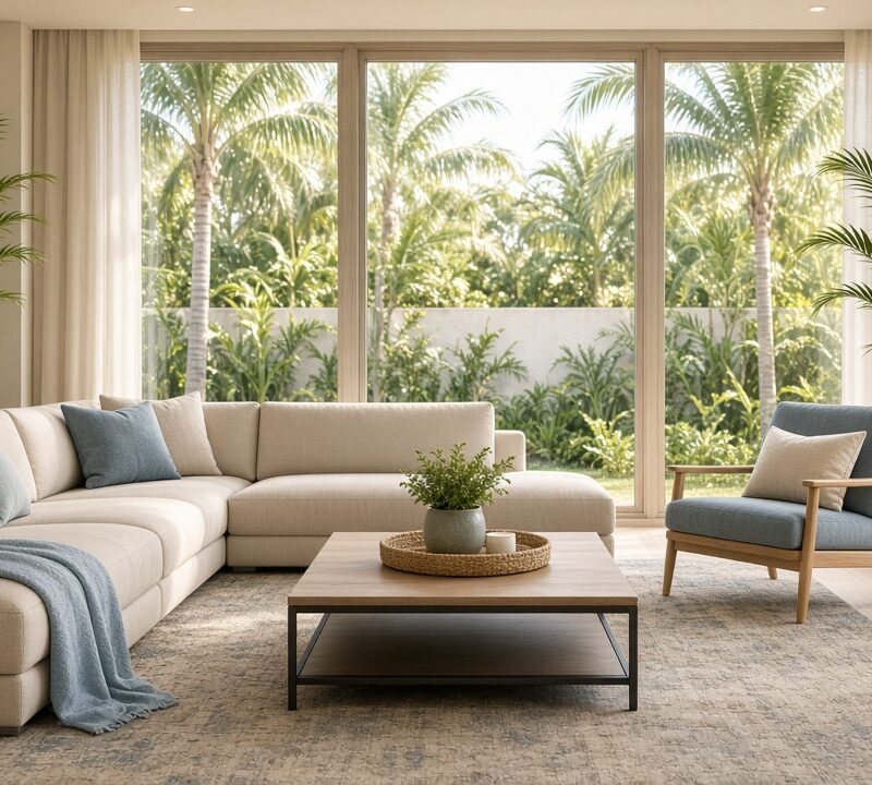 Bright, calm lounge in a residential mental health program, illustrating LOCUS levels of care